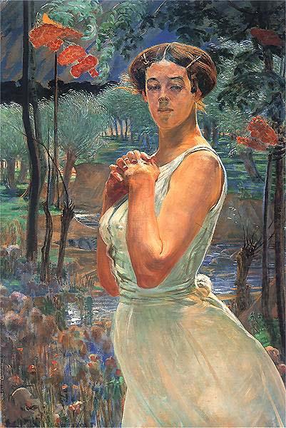 Jacek Malczewski A woman in a grove oil painting picture